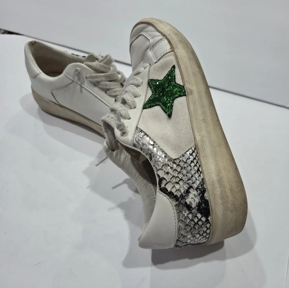 Vintage Havana Women's White and Green Sneakers Sz.6,5